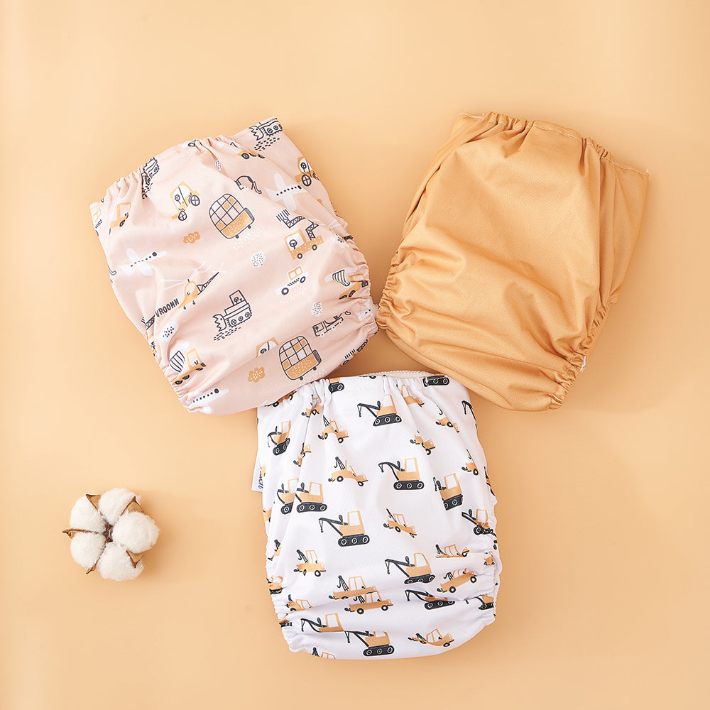 Coolapeach 3pcs Set Washable Baby Cloth Diaper With Inserts