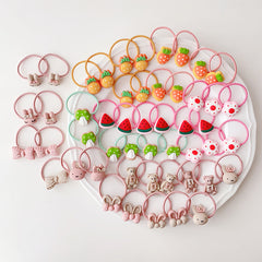 Bunny Bow Fruits Princess Hair Bands Set