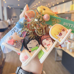 Slippers Key Ring Doll Pendant Couple Bag Ornament Cartoon Key Chain Men Boys