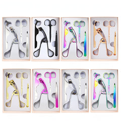 4pcs Eyelash Tools Set False Eyelash Applicator Scissors Curlers Tweezers