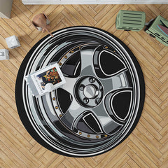Round Tire Shape Floor Mat Boys Bedroom Decor Rug Creative Area Rugs