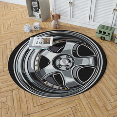 Round Tire Shape Floor Mat Boys Bedroom Decor Rug Creative Area Rugs