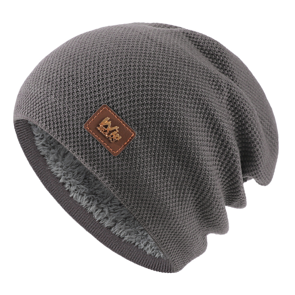 Men's Winter Warm Wool Knitted Cap With Fleece Lining