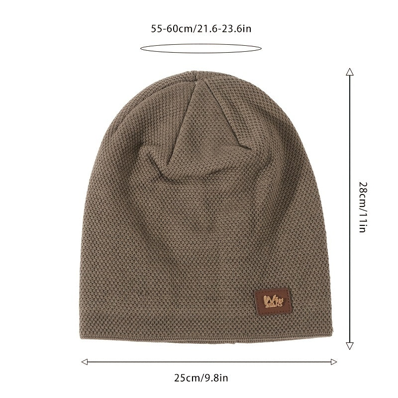 Men's Winter Warm Wool Knitted Cap With Fleece Lining
