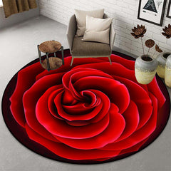 Rose Kitchen Rug Wedding Anniversary Love Couple Gift Round Carpet