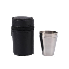 4Pcs 1oz Stainless Steel Shot Cups with Protector Cover