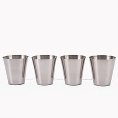 4Pcs 1oz Stainless Steel Shot Cups with Protector Cover