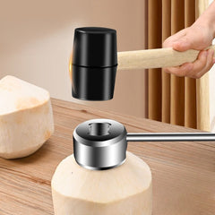 3pcs Coconut Opener Tools Set Rubber Hammer Slicer Planer Kitchen Supplies