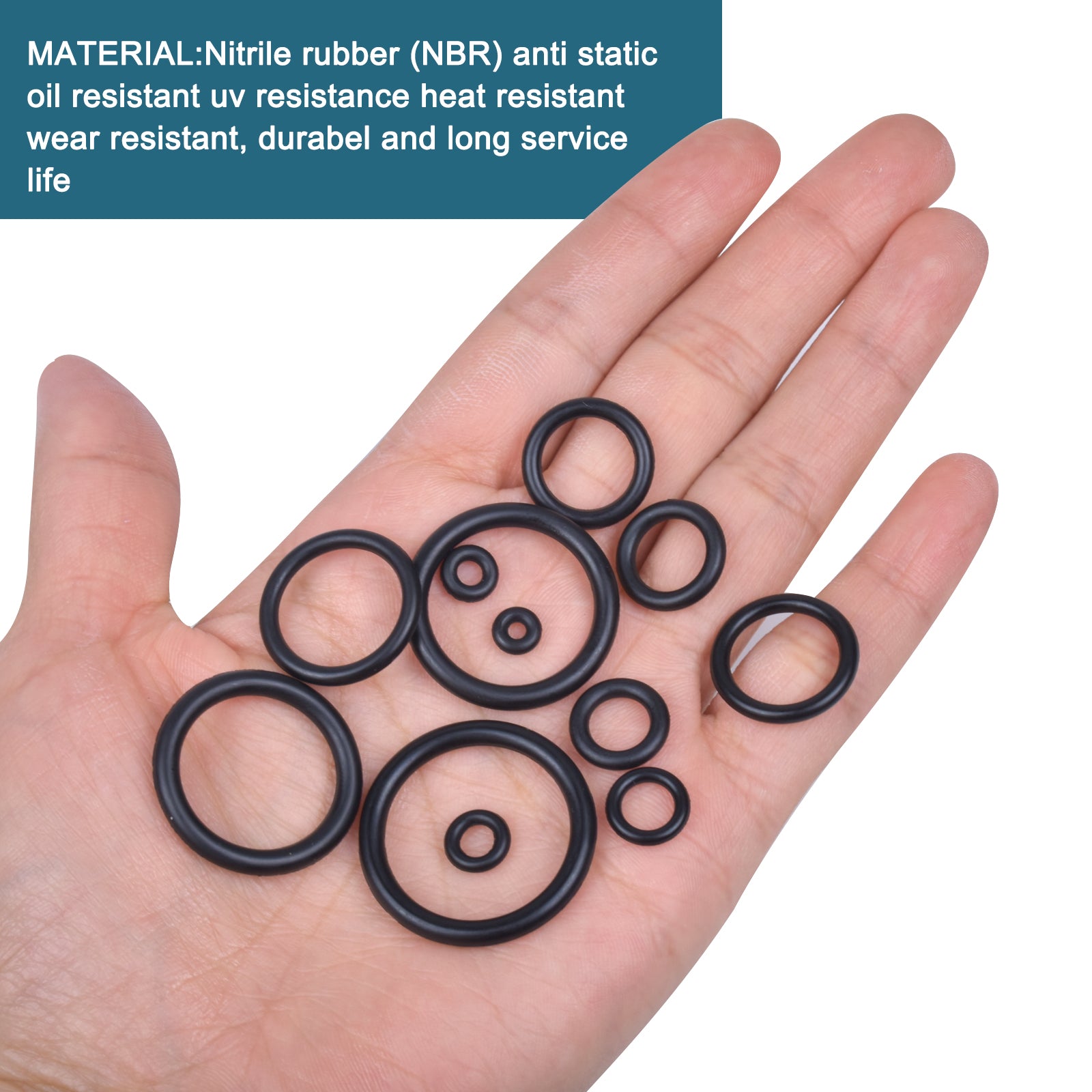 200pcs 15 Sizes Gasket Rings Set Rubber O Ring Assortment