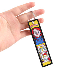 Funny Cartoon Character Embroidery Key Tag For Motorcycles Cars
