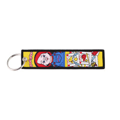 Funny Cartoon Character Embroidery Key Tag For Motorcycles Cars