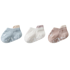 3 Pairs Baby Boys Non Slip Floor Socks Cartoon Kitten Claw Toddler Socks