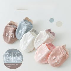 3 Pairs Baby Boys Non Slip Floor Socks Cartoon Kitten Claw Toddler Socks