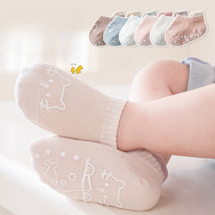 3 Pairs Baby Boys Non Slip Floor Socks Cartoon Kitten Claw Toddler Socks