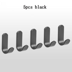 5pcs Stainless Steel Adhesive Hooks Kitchen Single Hanger Hook