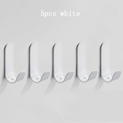5pcs Stainless Steel Adhesive Hooks Kitchen Single Hanger Hook