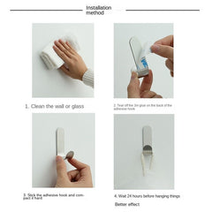 5pcs Stainless Steel Adhesive Hooks Kitchen Single Hanger Hook