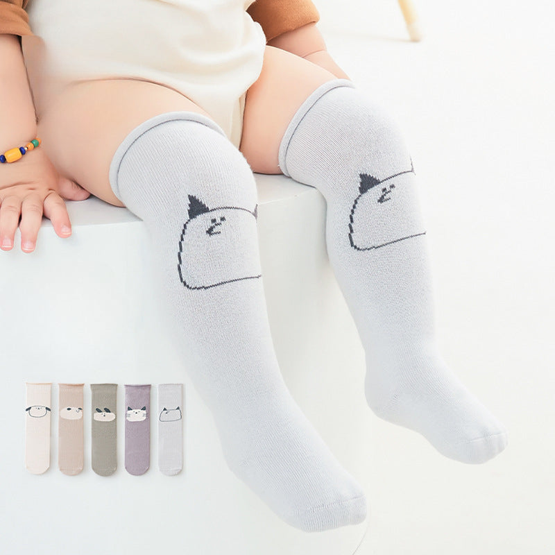 3 Pairs Boys Over Knee Socks Cartoon Pattern Toddlers High Socks