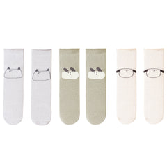 3 Pairs Boys Over Knee Socks Cartoon Pattern Toddlers High Socks
