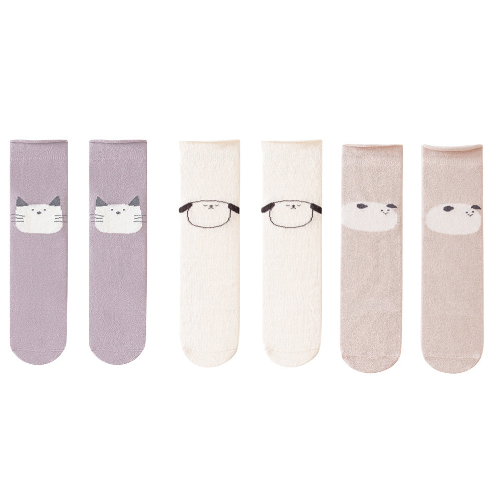 3 Pairs Boys Over Knee Socks Cartoon Pattern Toddlers High Socks