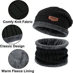 3pcs Winter Knit Beanie Scarf Gloves Set for Men Women