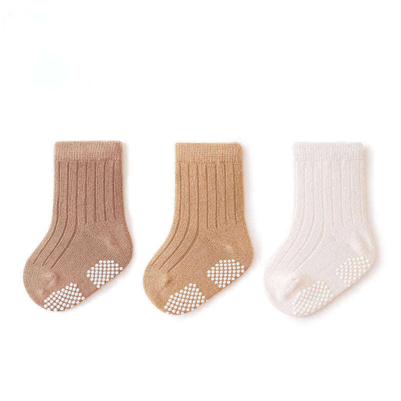 3 Pairs Baby Anti Skid Indoor Walking Socks for Autumn