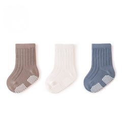 3 Pairs Baby Anti Skid Indoor Walking Socks for Autumn