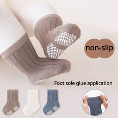 3 Pairs Baby Anti Skid Indoor Walking Socks for Autumn