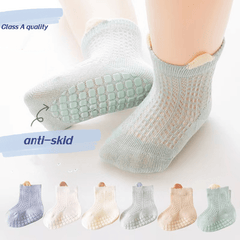3 Pairs Baby Boys Kids Breathable Anti-Skid Socks with Dot Glue