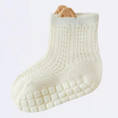 3 Pairs Baby Boys Kids Breathable Anti-Skid Socks with Dot Glue