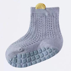 3 Pairs Baby Boys Kids Breathable Anti-Skid Socks with Dot Glue