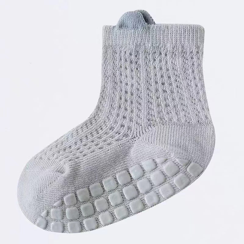 3 Pairs Baby Boys Kids Breathable Anti-Skid Socks with Dot Glue