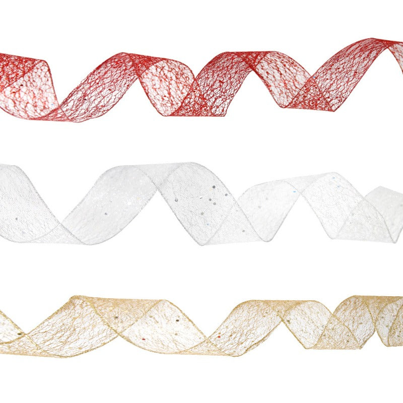 Messy Net Lock Edge Christmas Ribbon Decoration