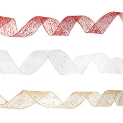 Messy Net Lock Edge Christmas Ribbon Decoration