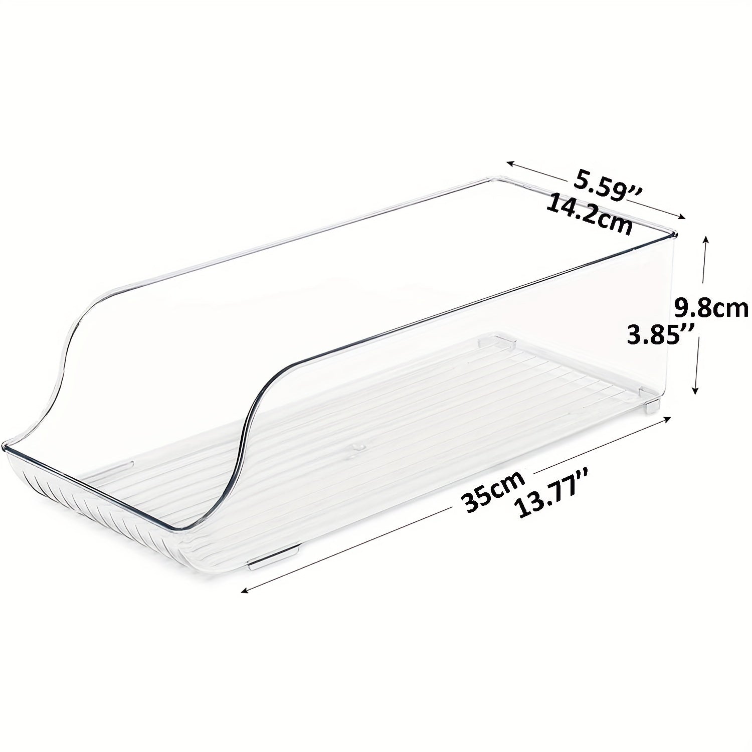2pcs Refrigerator Organizer Bins Clear Beverage & Canned Food Kit