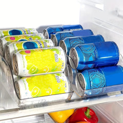 2pcs Refrigerator Organizer Bins Clear Beverage & Canned Food Kit