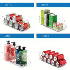 2pcs Refrigerator Organizer Bins Clear Beverage & Canned Food Kit