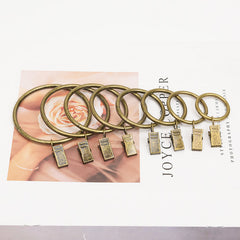 10pcs Curtain Rings w/ Clips Bow Hanger Set Bronze