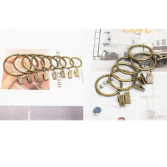 10pcs Curtain Rings w/ Clips Bow Hanger Set Bronze