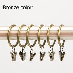 10pcs Curtain Rings w/ Clips Bow Hanger Set Bronze