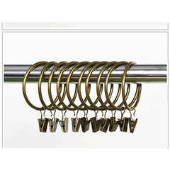10pcs Curtain Rings w/ Clips Bow Hanger Set Bronze