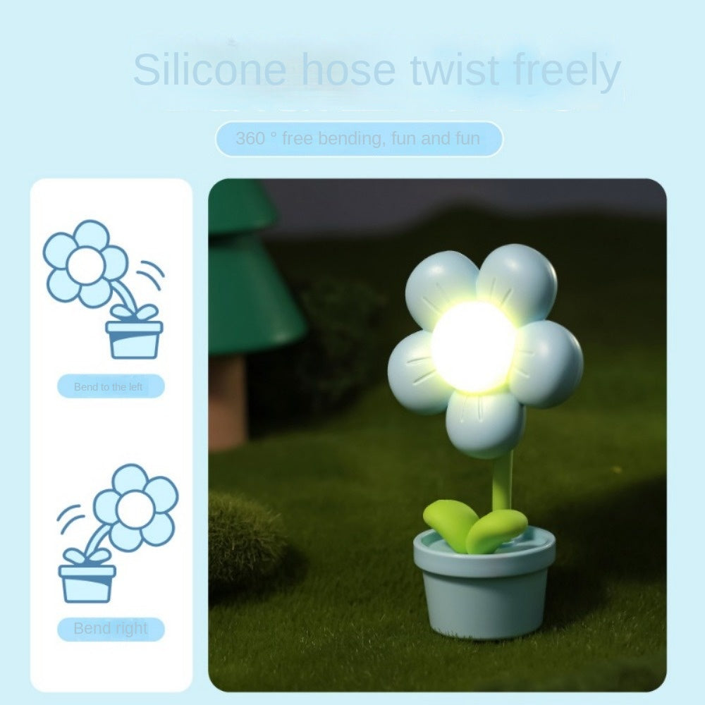 Mini Flower Night Light Bedside Lamp - Creative Desktop Decoration
