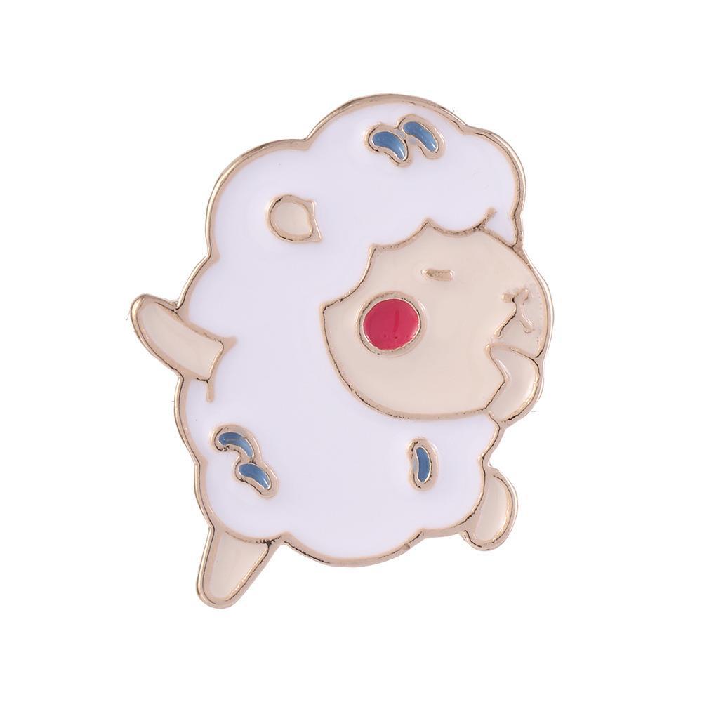 2pcs Sheep Dancing Brooches For Girls Funny Cartoon Animal Jewelry Gift