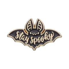 Stay Spooky Bat Enamel Pin Brooch For Girls