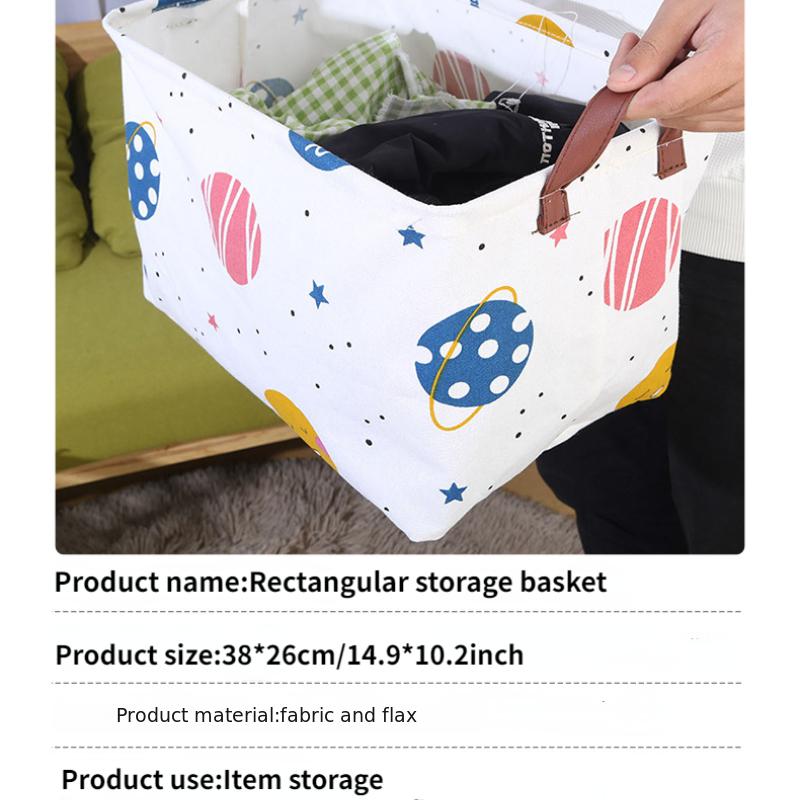 Rectangle Canvas Storage Basket With Handle Large Organizer Bins