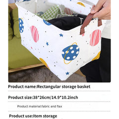 Rectangle Canvas Storage Basket With Handle Large Organizer Bins
