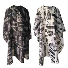 Pro Barber Cape White Printed Hairdressing Apron Hair Cutting Cloth