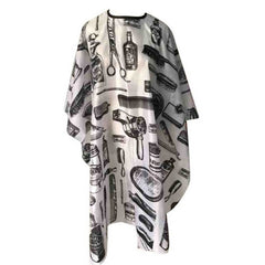 Pro Barber Cape White Printed Hairdressing Apron Hair Cutting Cloth
