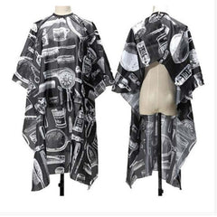 Pro Barber Cape White Printed Hairdressing Apron Hair Cutting Cloth