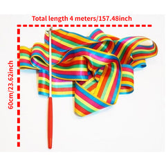 Twirling Ribbon Artistic Gymnastics Rhythmic Rod Streamer Fitness Props
